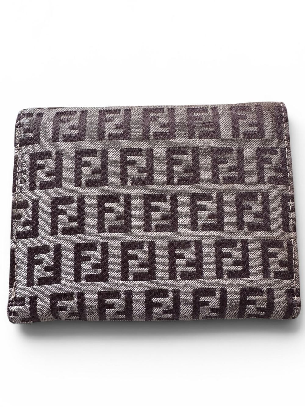 Fendi Zucca FF Trifold Wallet Brown Canvas & Leather Vintage Made in Italy - Picture 2 of 13